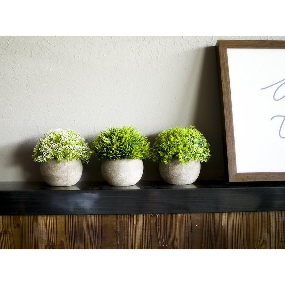 Set de 3 Plantas Artificiales OPPS en Maceta Gris 11.9 cm