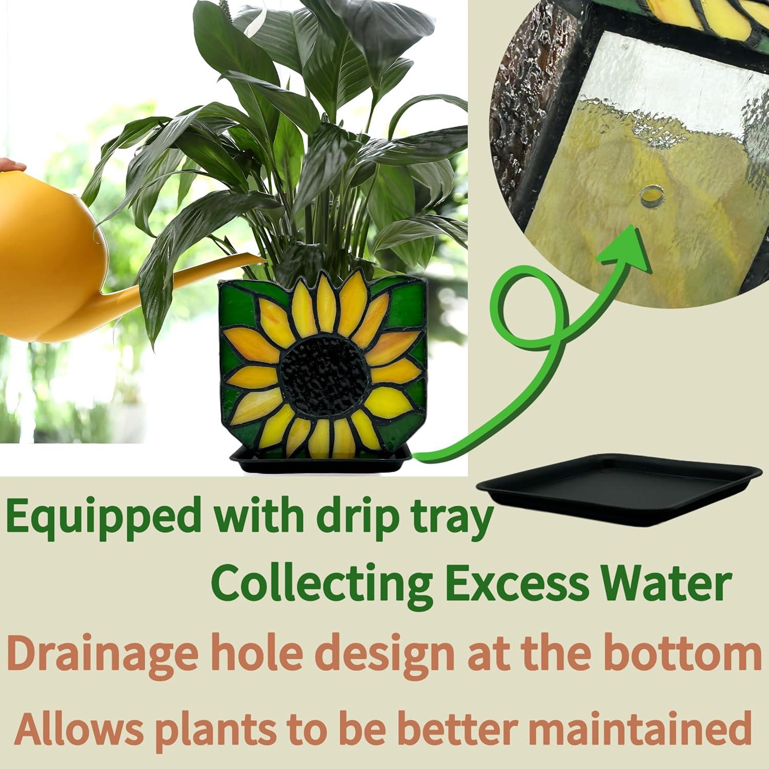 Maceta de Jardín de Vidrio Templado Entlityful Girasol 11.7x13.1cm