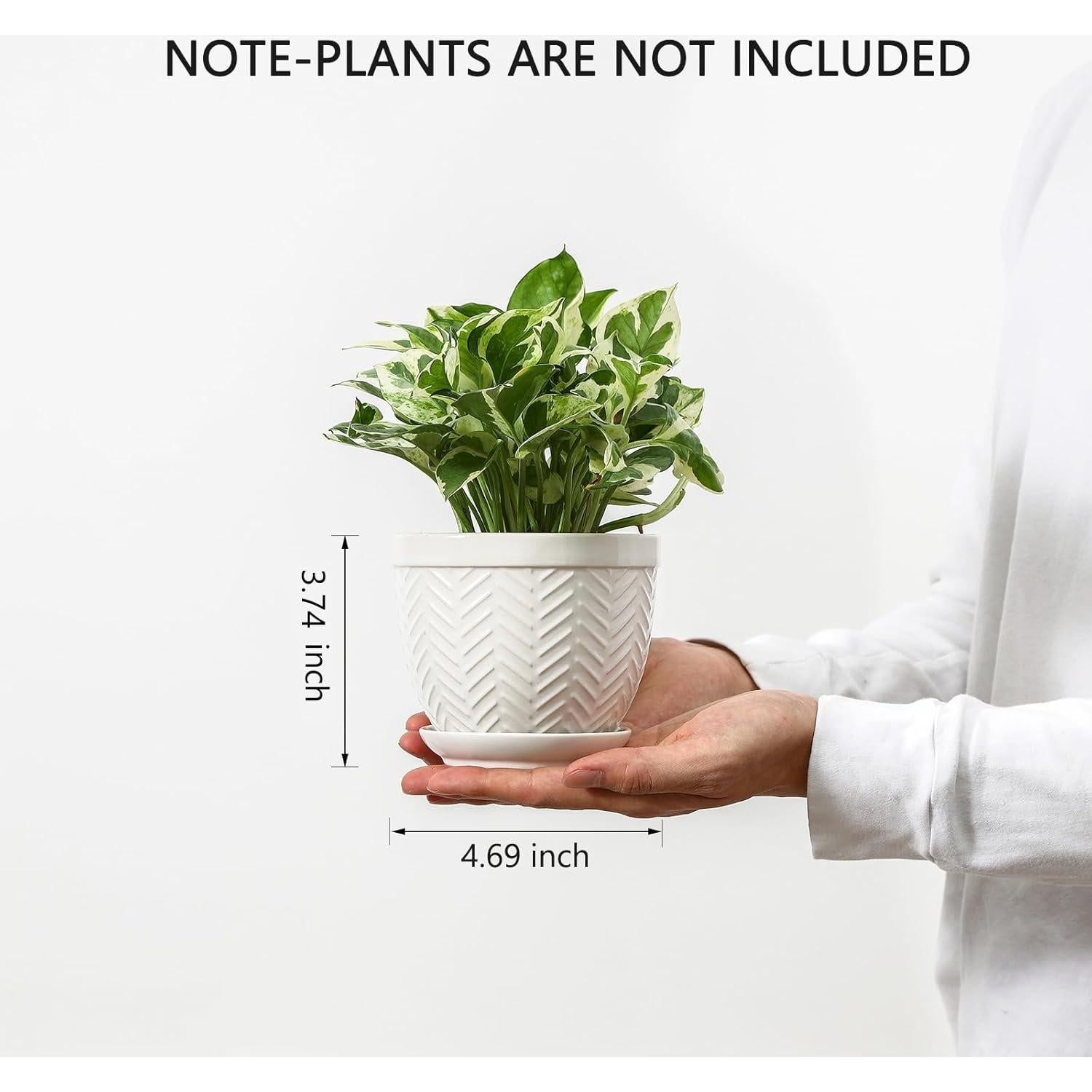 Macetas de Cerámica Sureasy 11.9 cm con Drenaje, Juego de 4