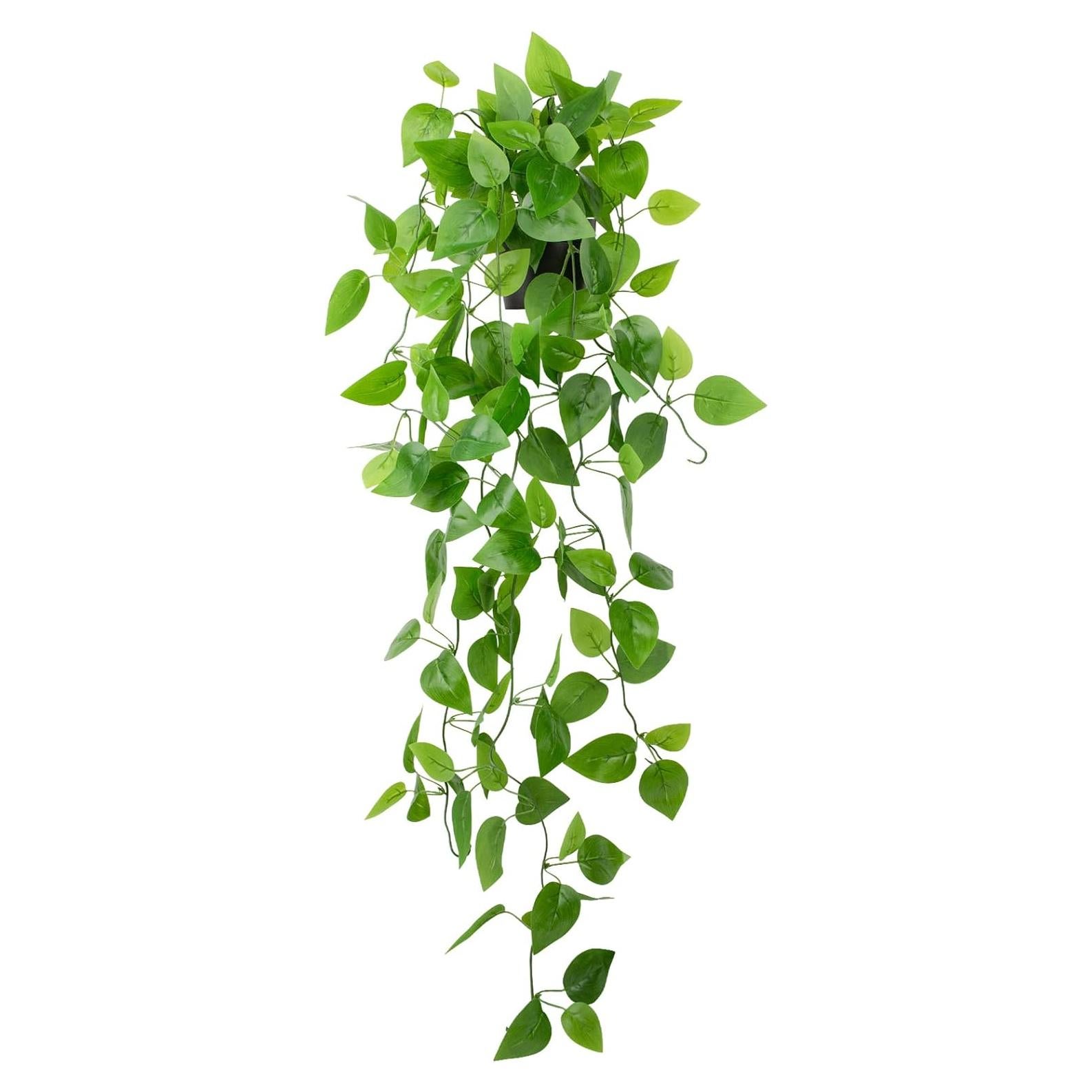 Planta Colgante Artificial Pothos LOYWREE en Maceta Negra 100cm