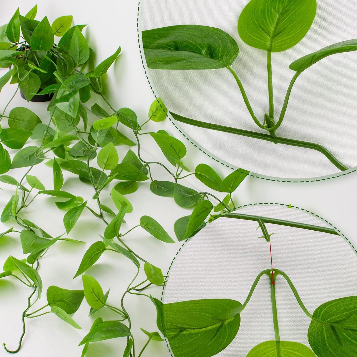 Planta Colgante Artificial Pothos LOYWREE en Maceta Negra 100cm