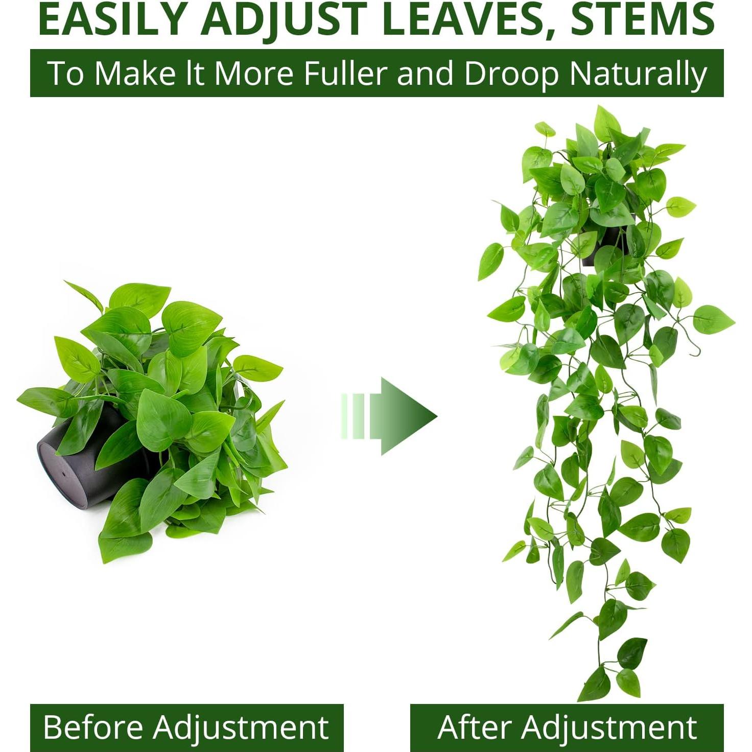 Planta Colgante Artificial Pothos LOYWREE en Maceta Negra 100cm