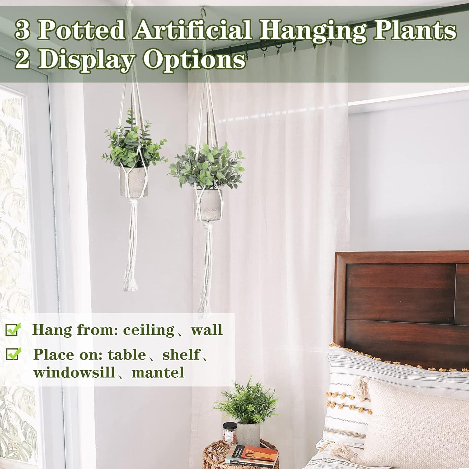 Paquete de 3 Plantas Artificiales SHOHAYTO - Eucalipto y Romero