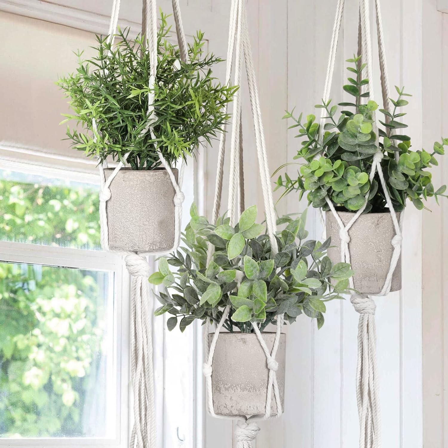 Paquete de 3 Plantas Artificiales SHOHAYTO - Eucalipto y Romero