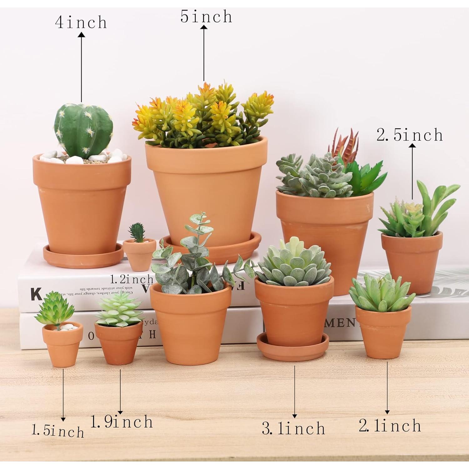 Yishang Mini Macetas de Terracota 5 cm con Drenaje - 80 Piezas