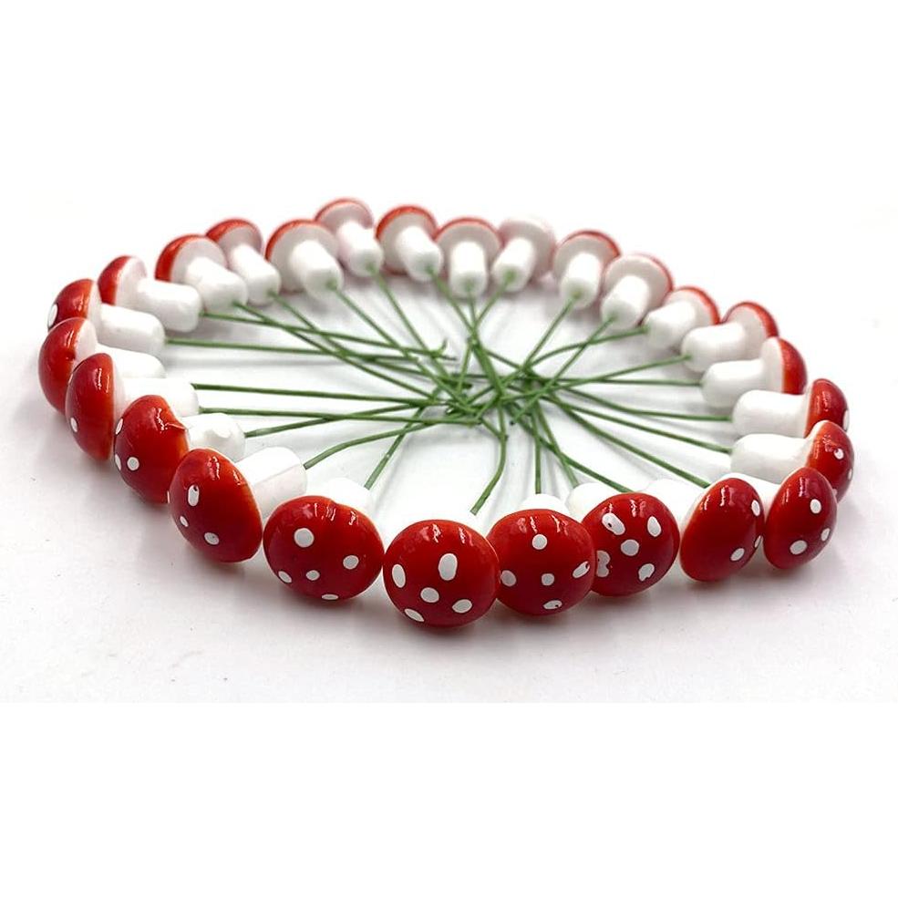 Aliotech 50 Piezas Mini Hongos Artificiales para Jardín DIY