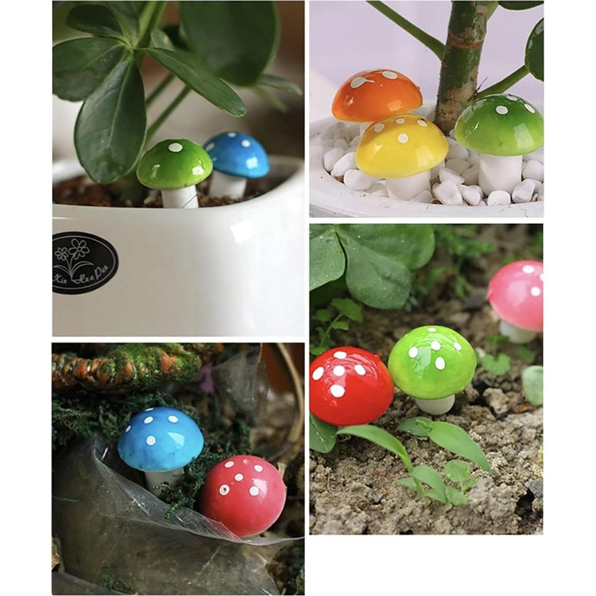 Aliotech 50 Piezas Mini Hongos Artificiales para Jardín DIY