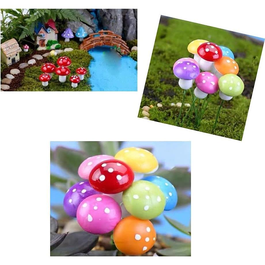 Aliotech 50 Piezas Mini Hongos Artificiales para Jardín DIY
