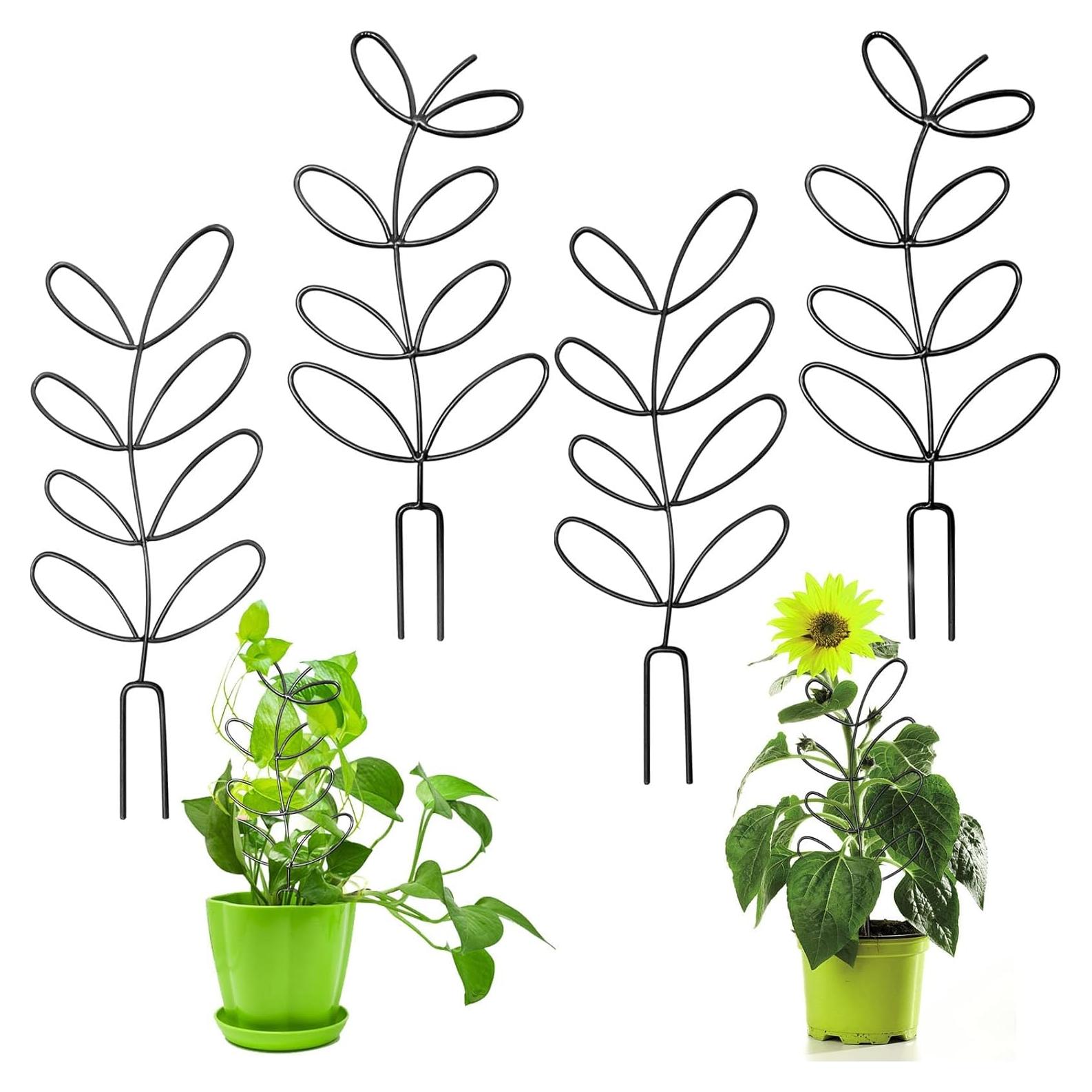 Trellis Metálico para Plantas CANIPHA 4 Pcs Negro 31x11.5cm