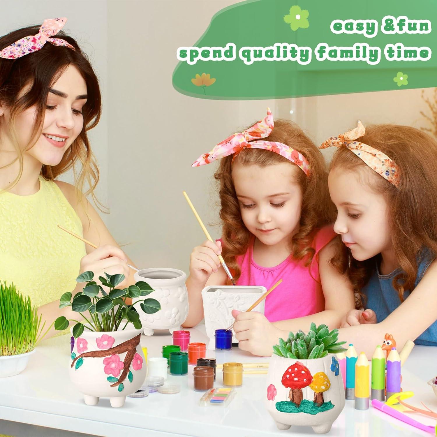 Hushee 12 Macetas Cerámicas Pintables para Suculentas DIY