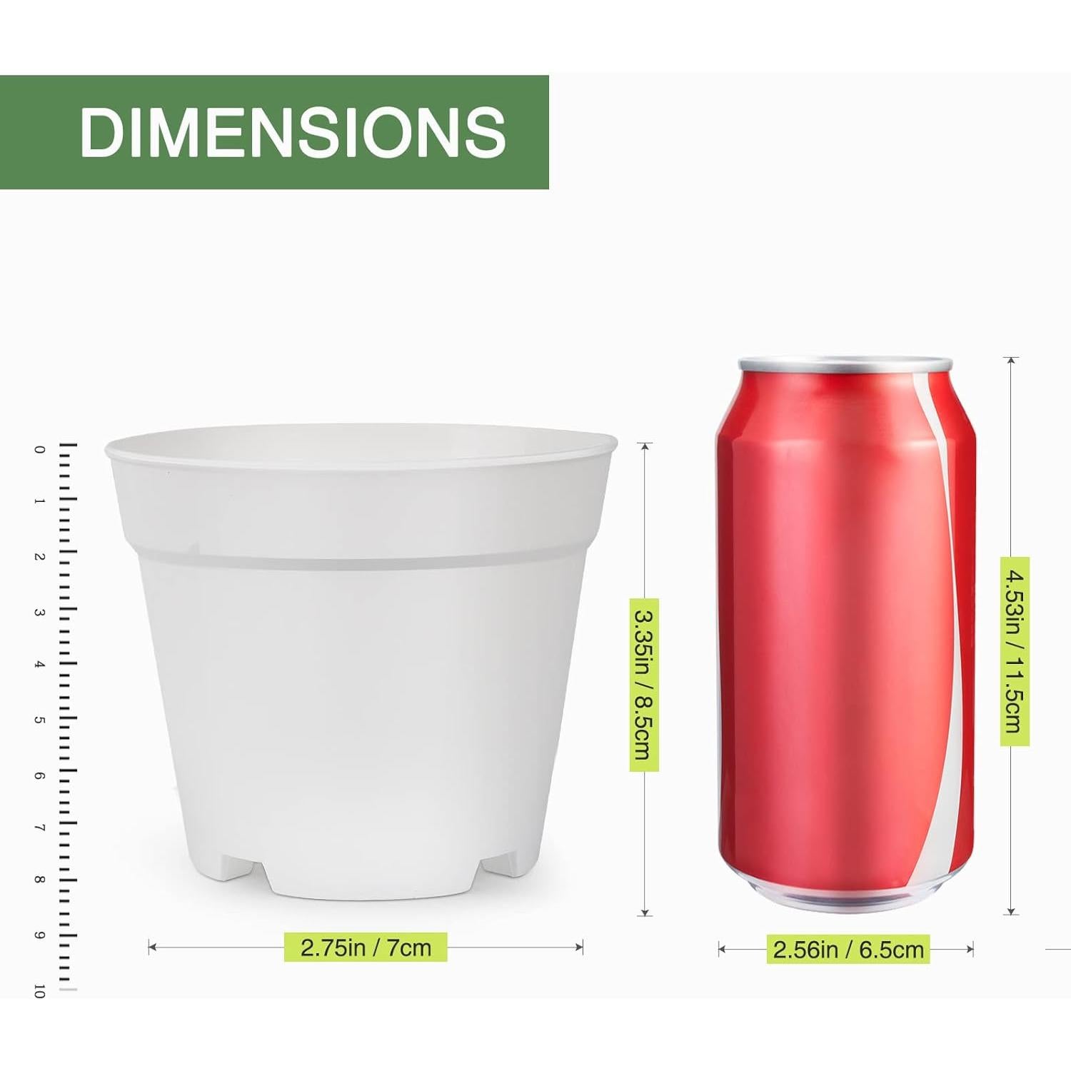 Paquete de 12 macetas de plástico Olisx 10 cm con plato y drenaje