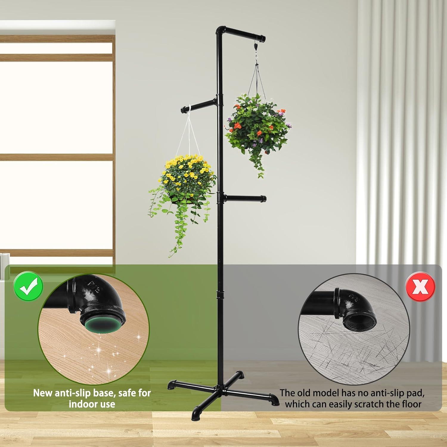 Soporte de Planta Colgante Chloraeon Metal Negro 155 cm