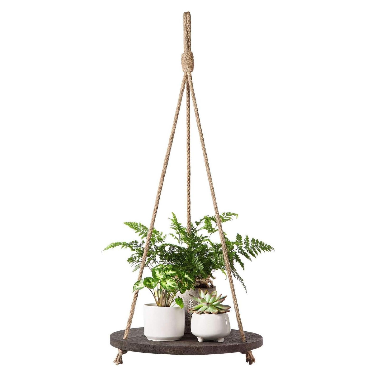 Estante Colgante Dahey Redondo de Madera 33 cm Vintage