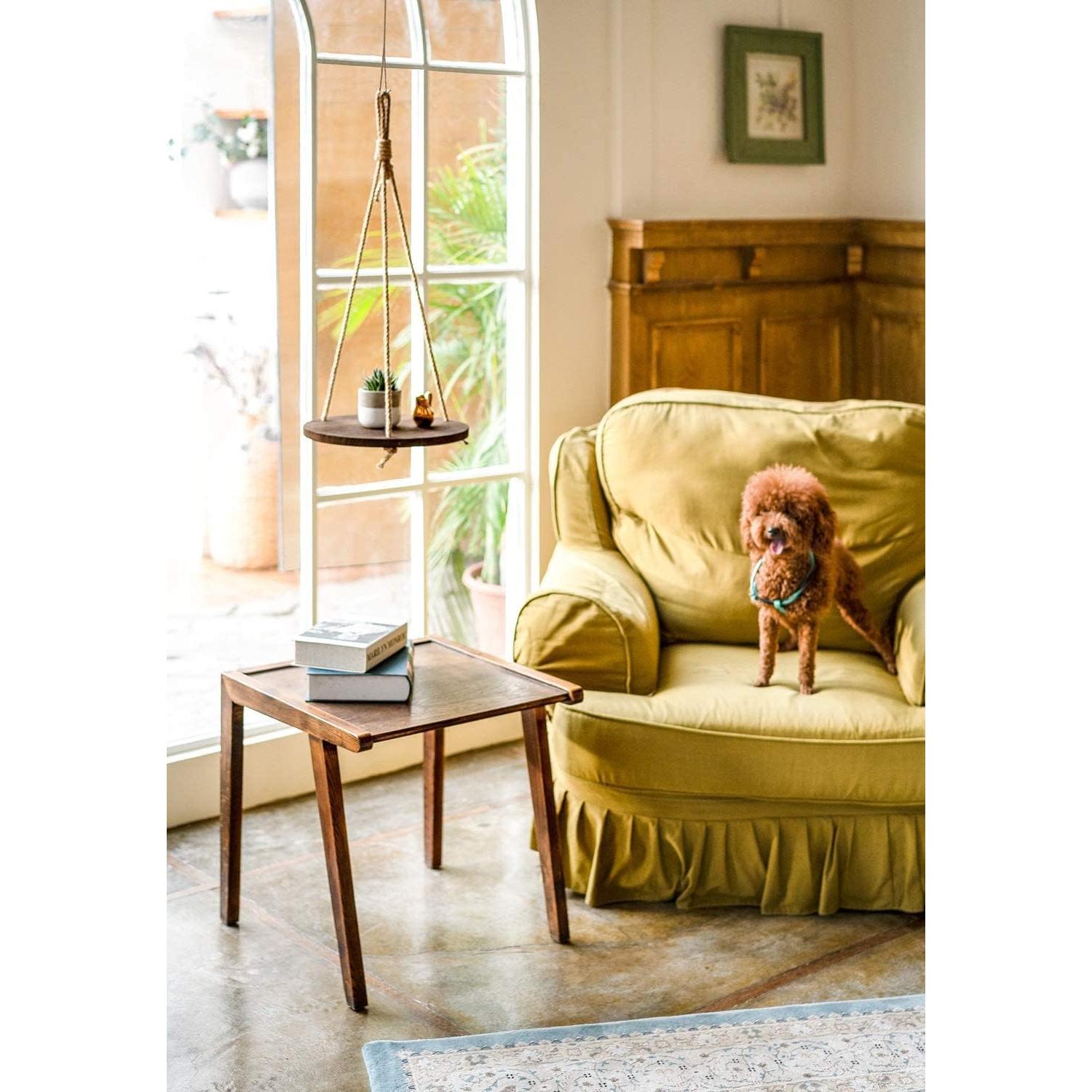 Estante Colgante Dahey Redondo de Madera 33 cm Vintage