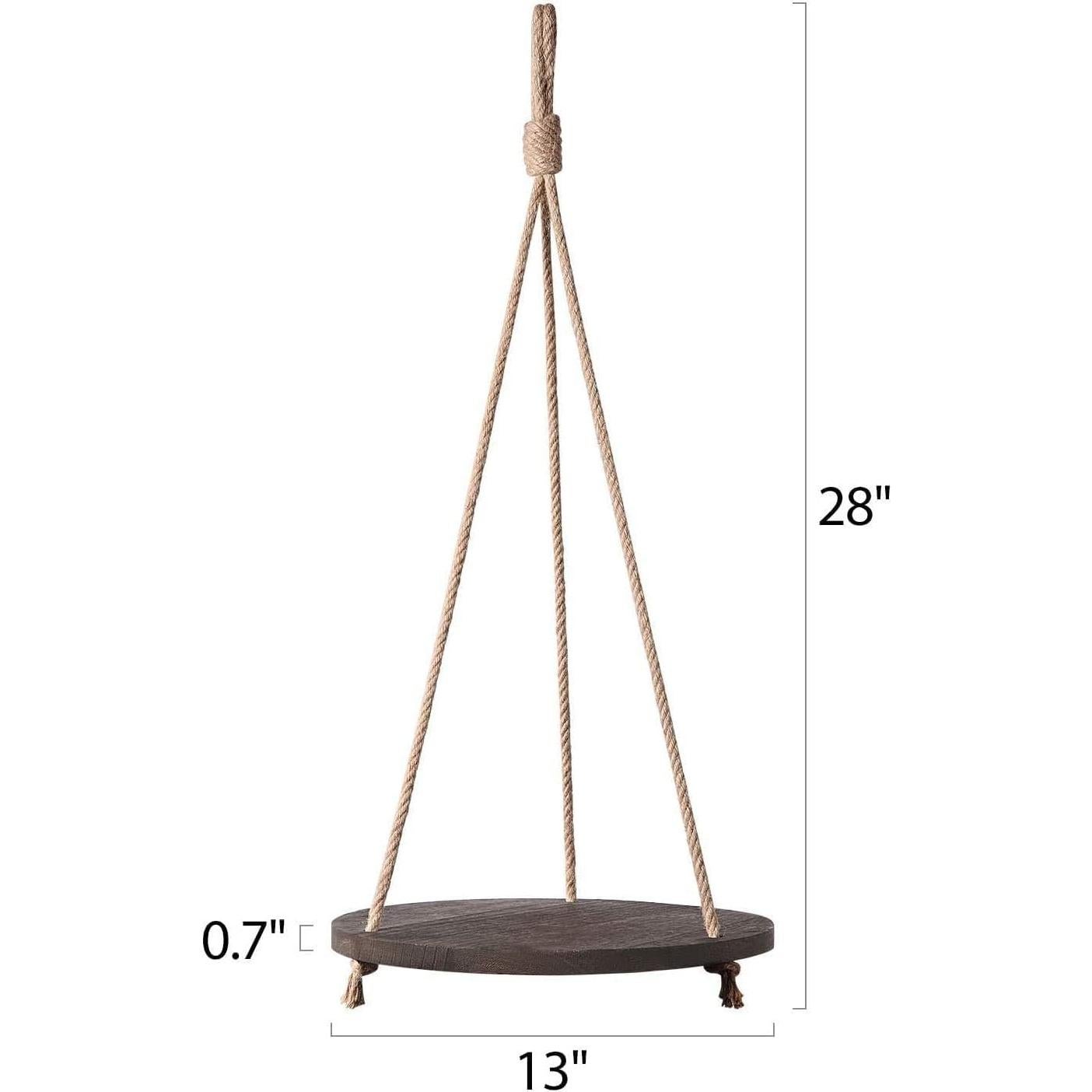 Estante Colgante Dahey Redondo de Madera 33 cm Vintage