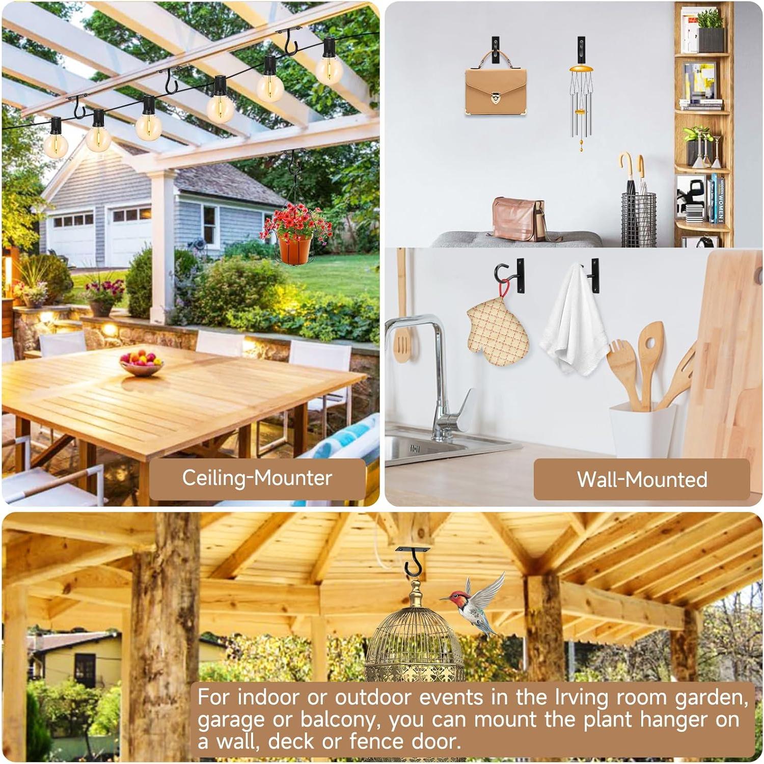 Ganchos de Techo AnDock para Colgar Plantas - 2 Paquete 50kg