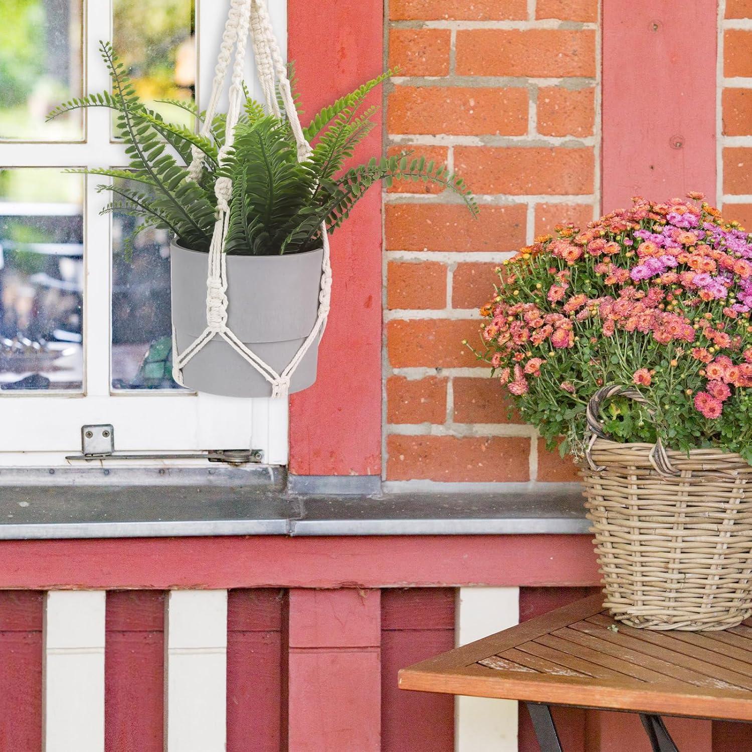 Colgador de Plantas de Macramé Sliverdew 50 cm 2 Piezas Boho