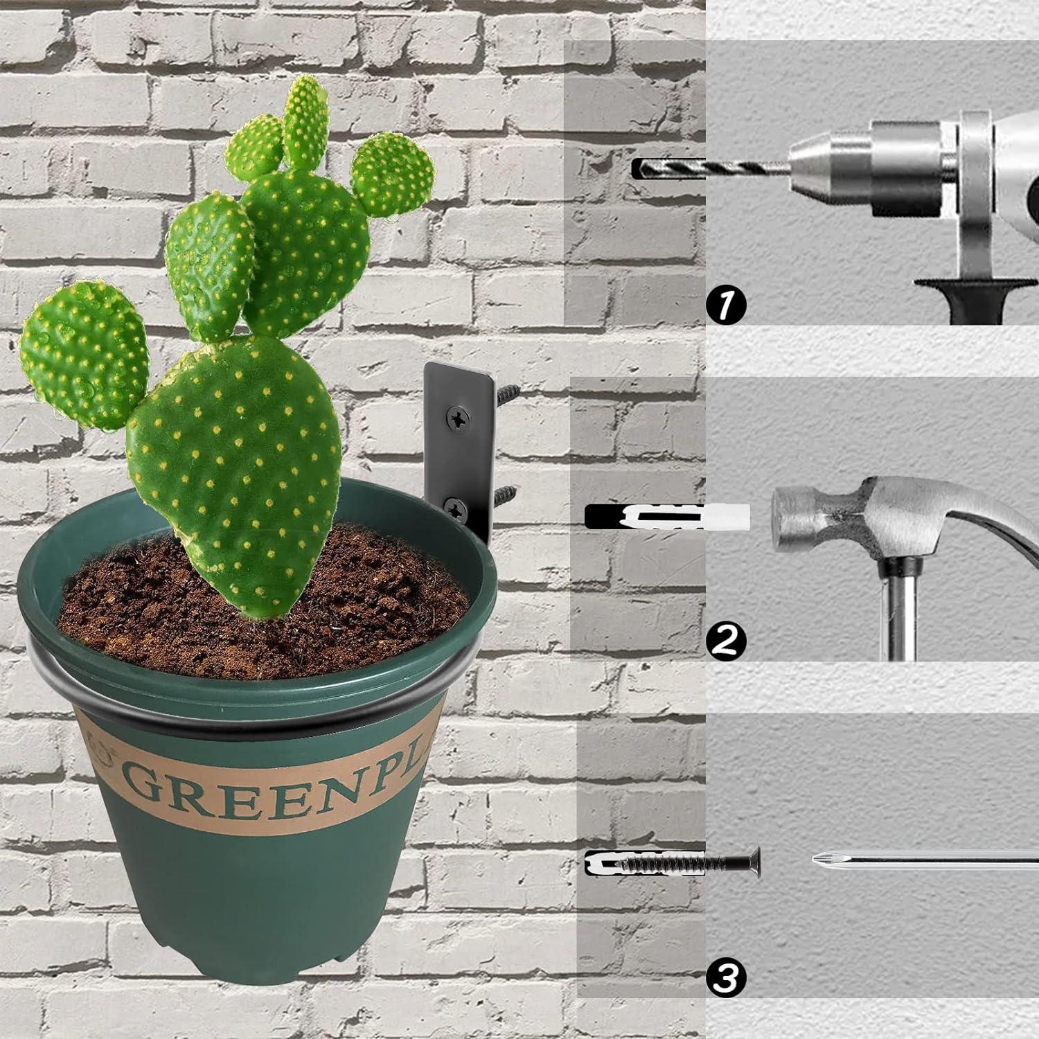 Juego de 2 Anillos para Macetas Jiozermi 15.24 cm Metal Negro