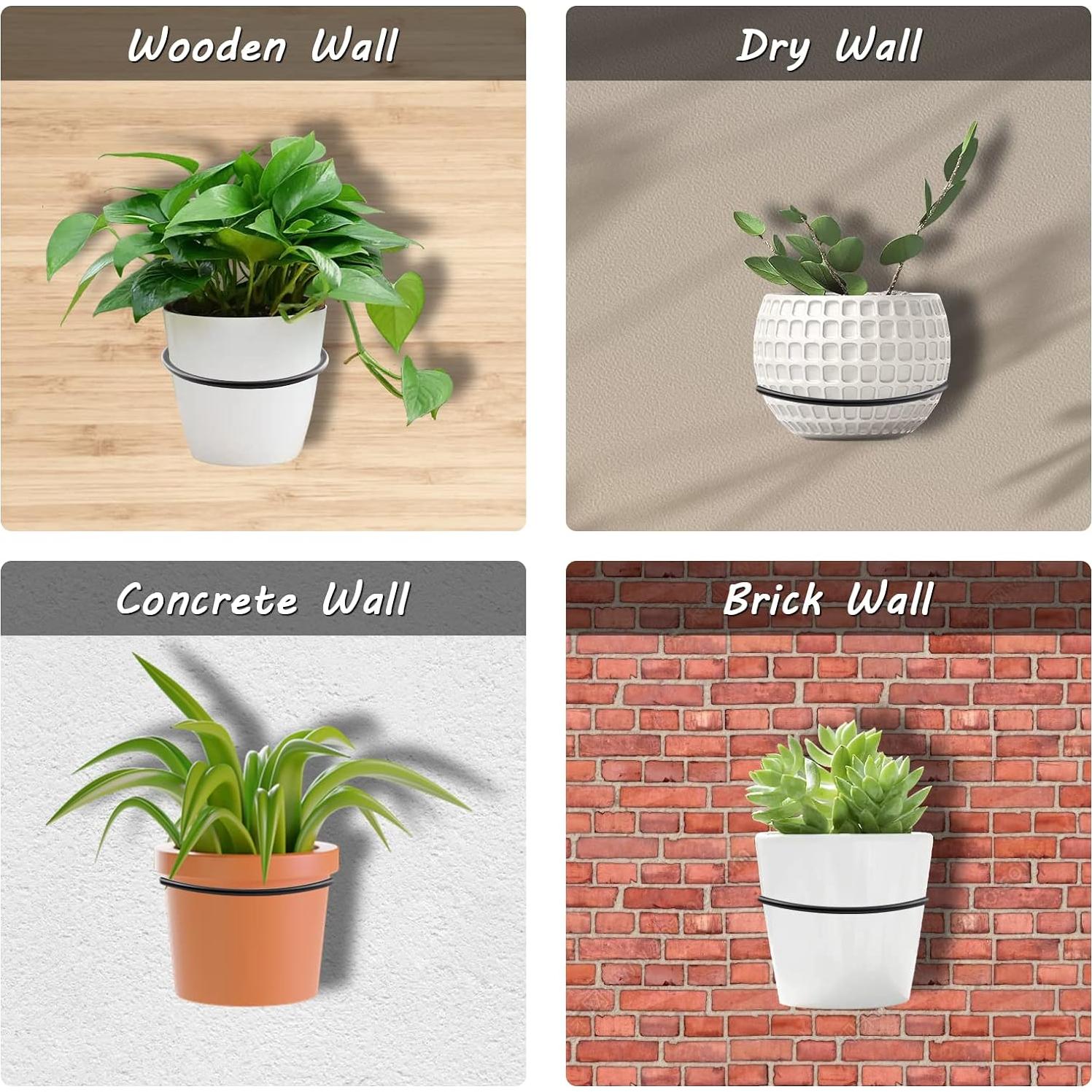 Juego de 2 Anillos para Macetas Jiozermi 15.24 cm Metal Negro