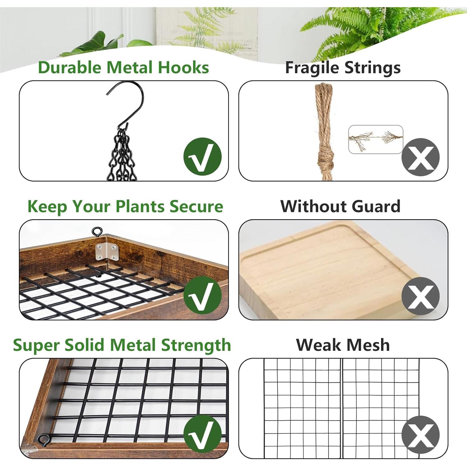 Colgador de Plantas Colgante Lilybud 40 cm Metal y Madera