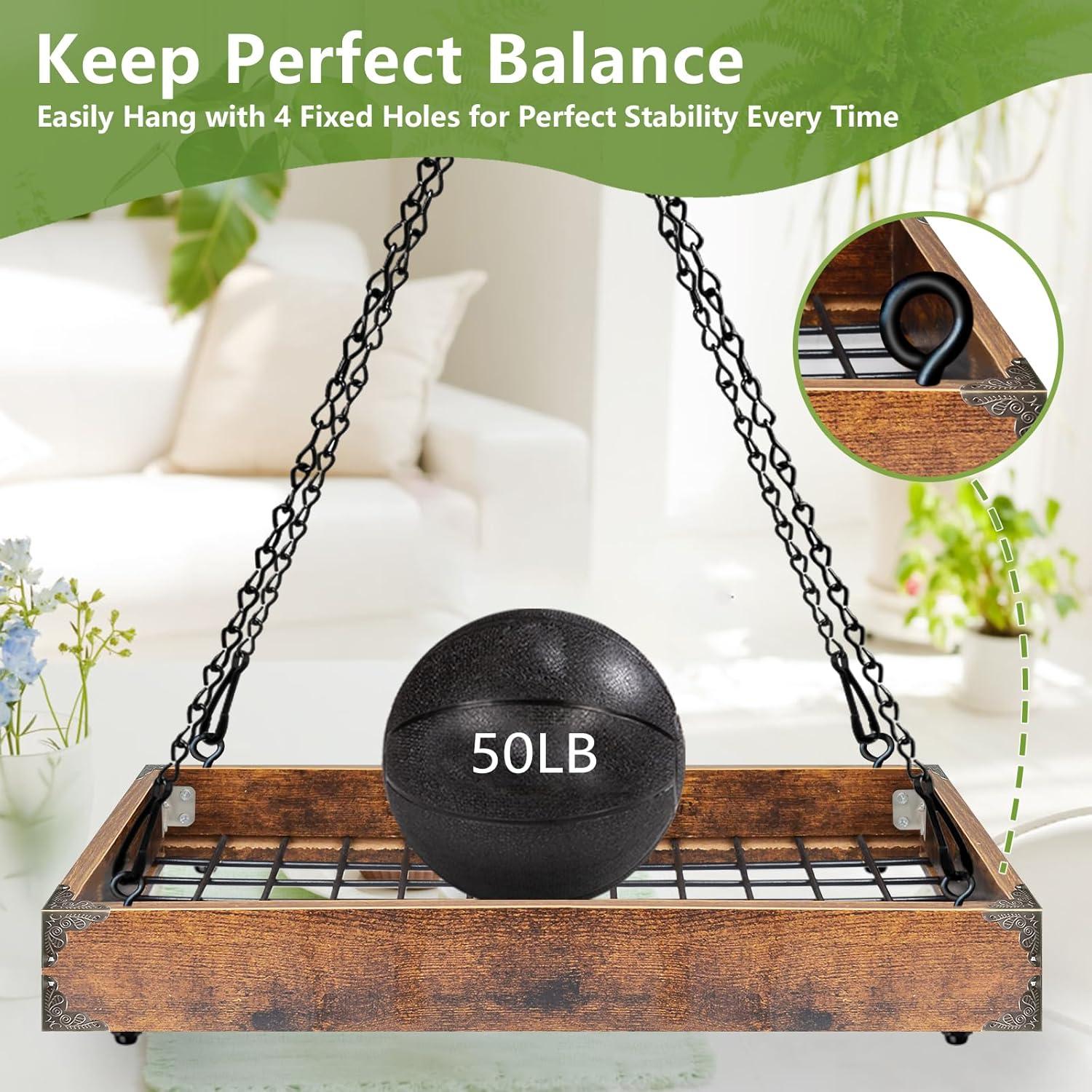 Colgador de Plantas Colgante Lilybud 40 cm Metal y Madera