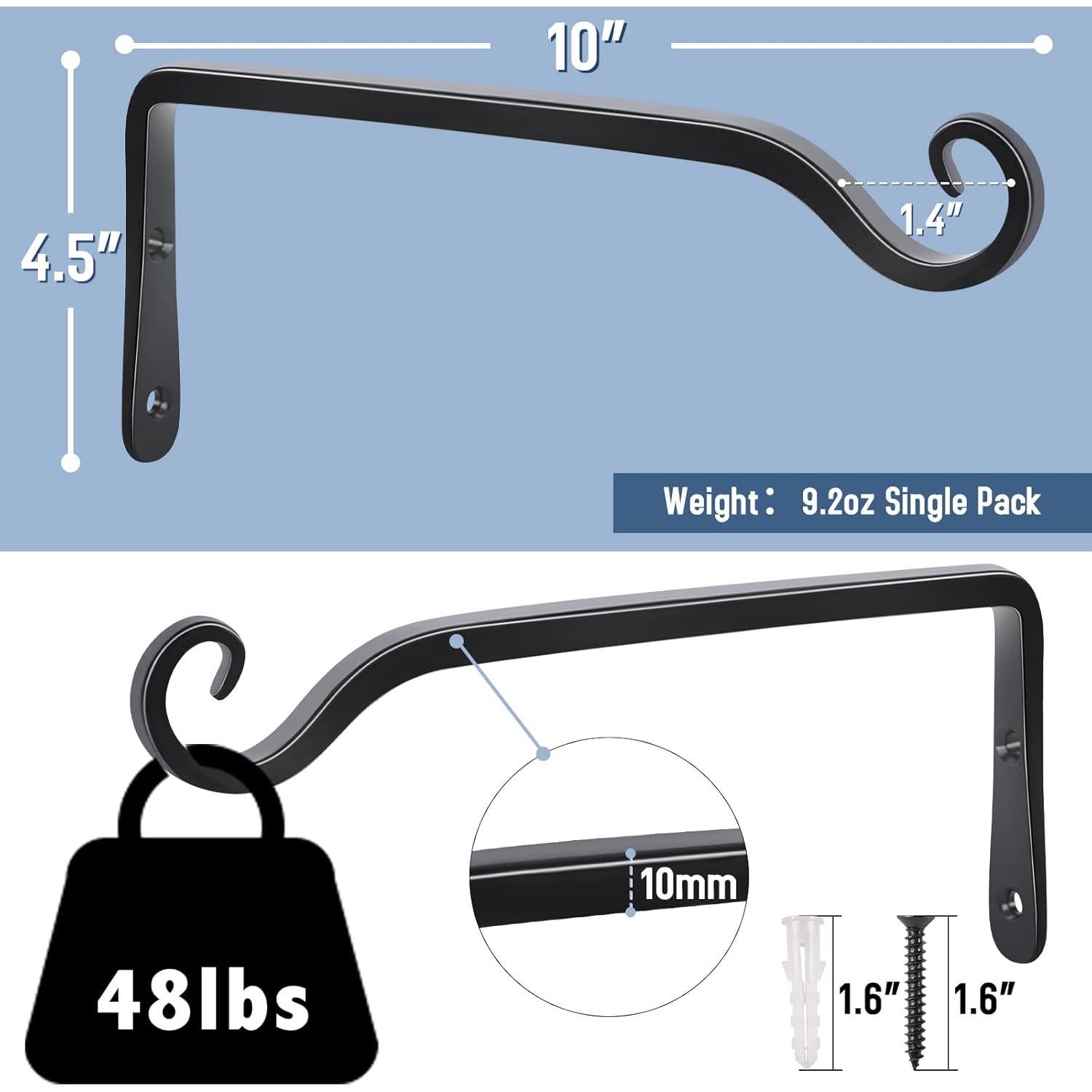 Soporte de Pared para Plantas FEED GARDEN 25.4 cm 2 Unidades