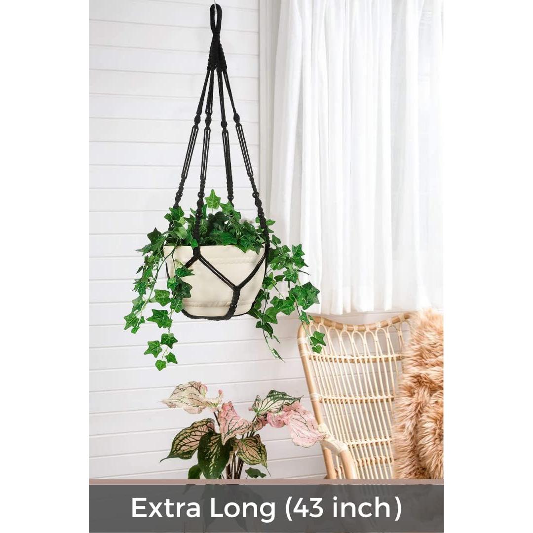 Hanger de Macrame Shineloha 109 cm para Maceta 30 cm Negro