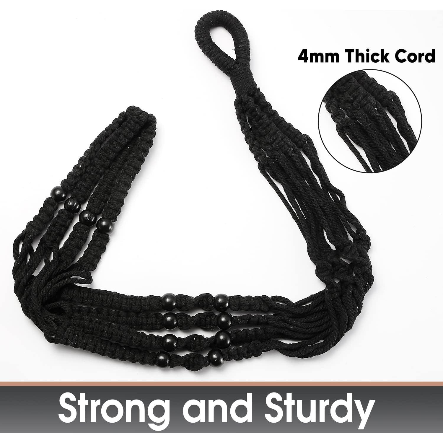 Hanger de Macrame Shineloha 109 cm para Maceta 30 cm Negro