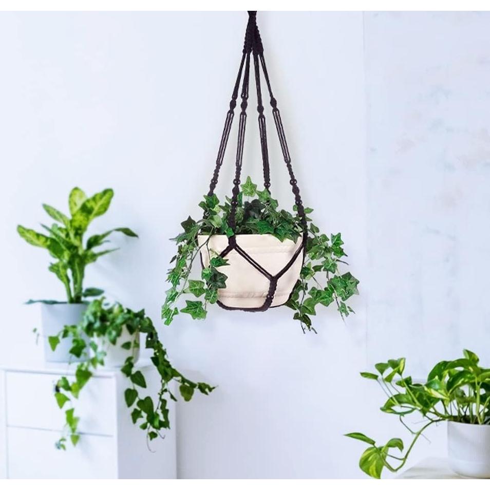 Hanger de Macrame Shineloha 109 cm para Maceta 30 cm Negro