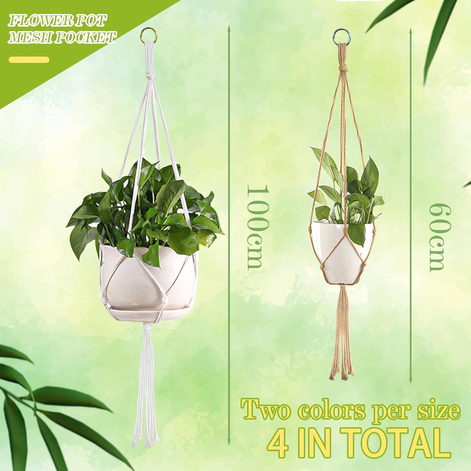 Soporte Colgante para Plantas Roucerlin 4 Pcs 60 y 80 cm