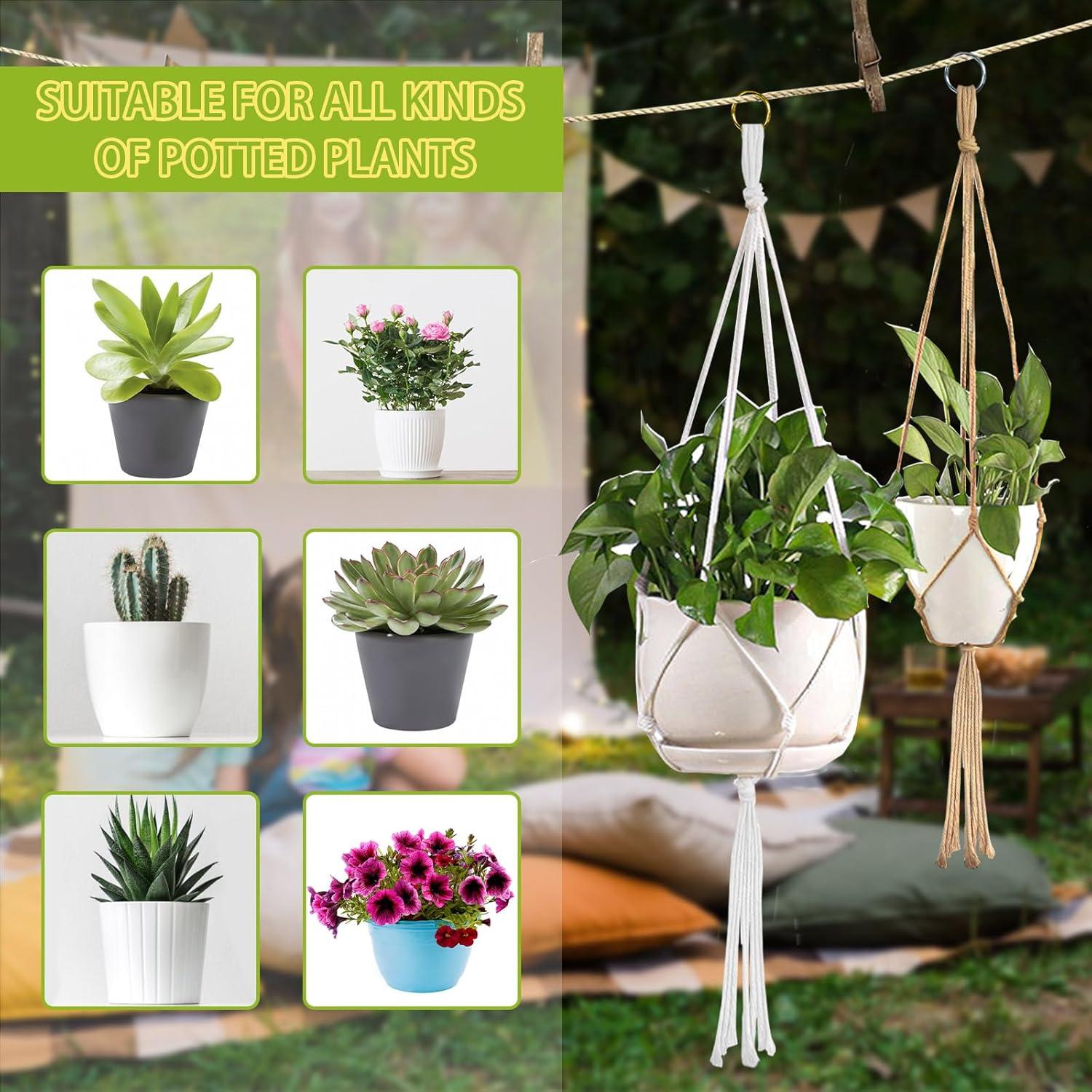 Soporte Colgante para Plantas Roucerlin 4 Pcs 60 y 80 cm