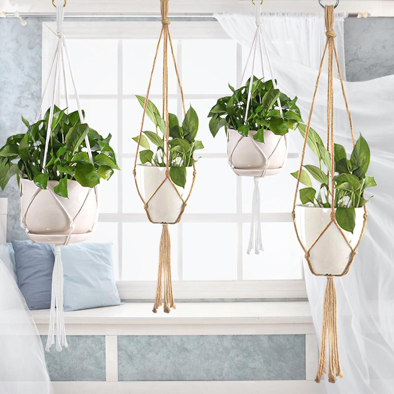 Soporte Colgante para Plantas Roucerlin 4 Pcs 60 y 80 cm