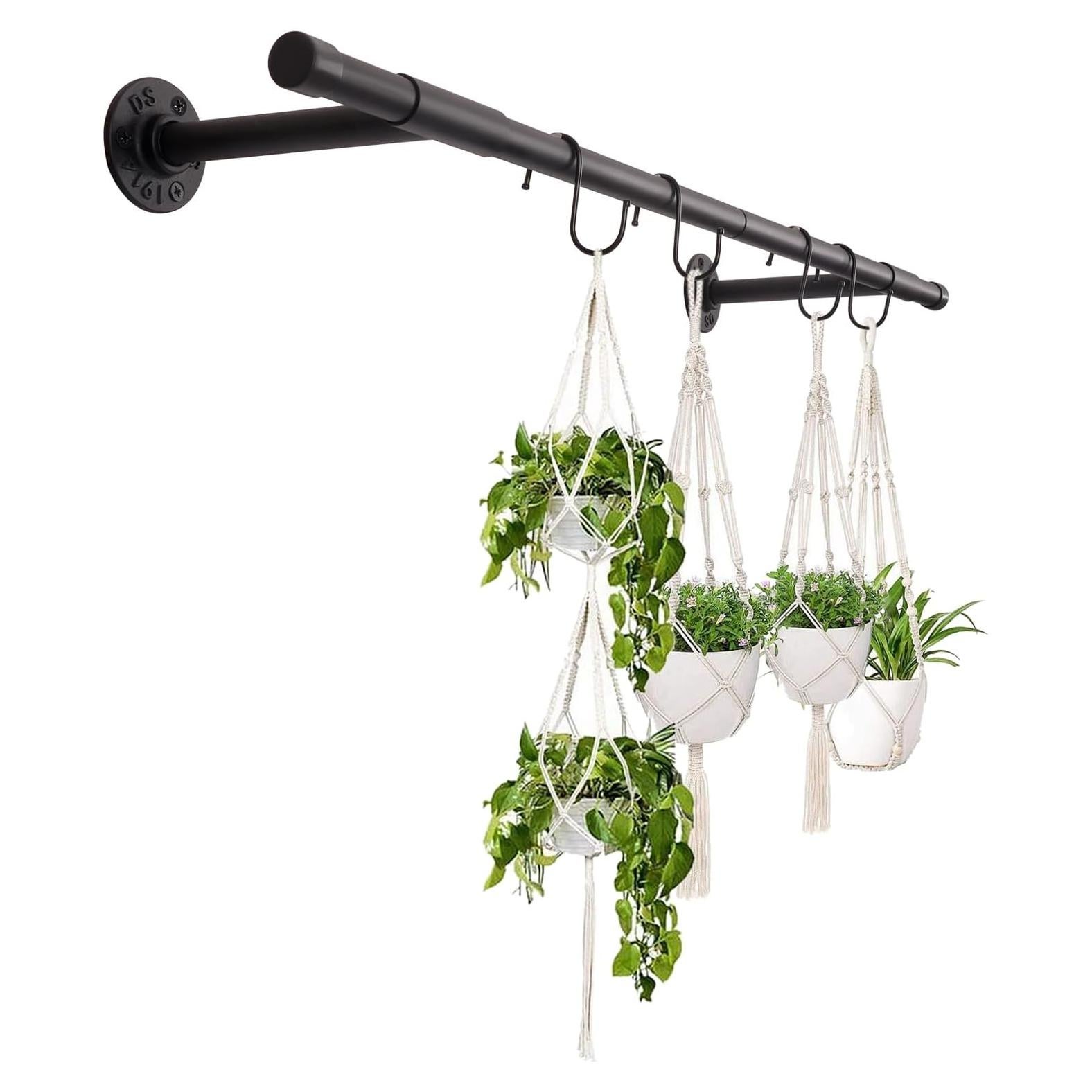 Maceta Colgante YASAJI de Hierro Negro para Plantas - 81.28 cm