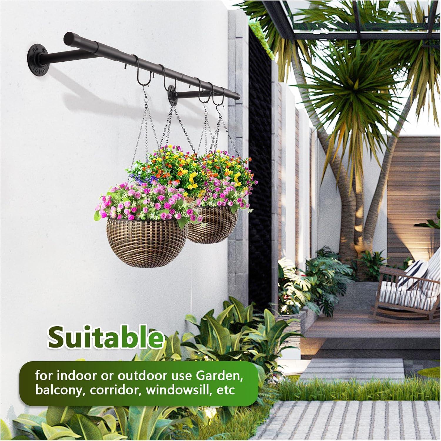 Maceta Colgante YASAJI de Hierro Negro para Plantas - 81.28 cm