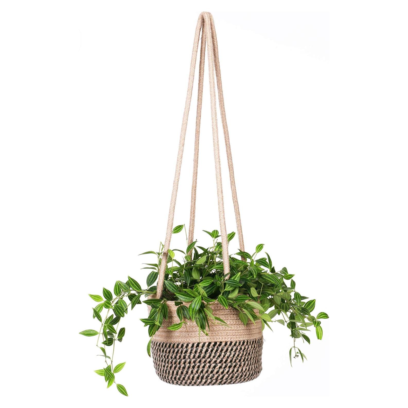 Cesta de Macramé para Plantas Colgantes RUIZHIXUAN Yute 20 cm