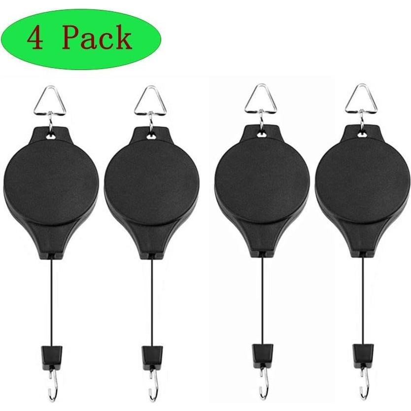 Ganchos para Plantas Lythor con Polea Retráctil - 4 Piezas