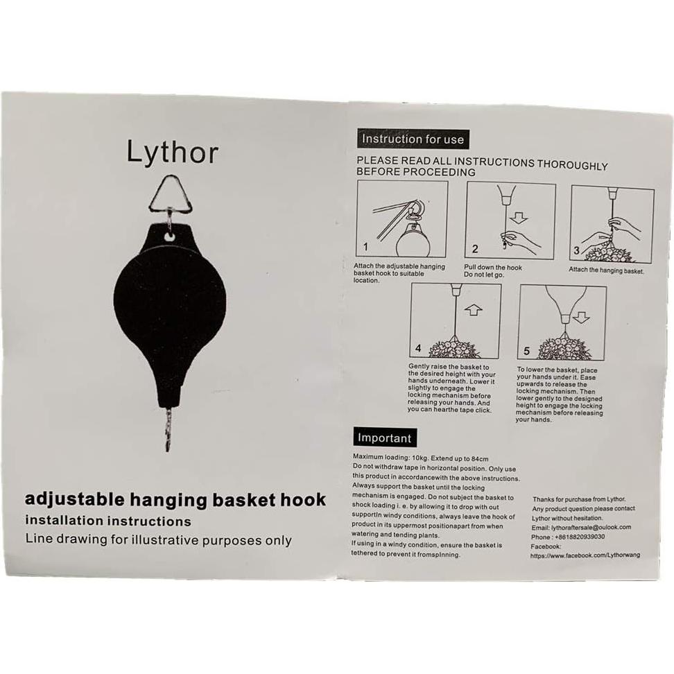 Ganchos para Plantas Lythor con Polea Retráctil - 4 Piezas