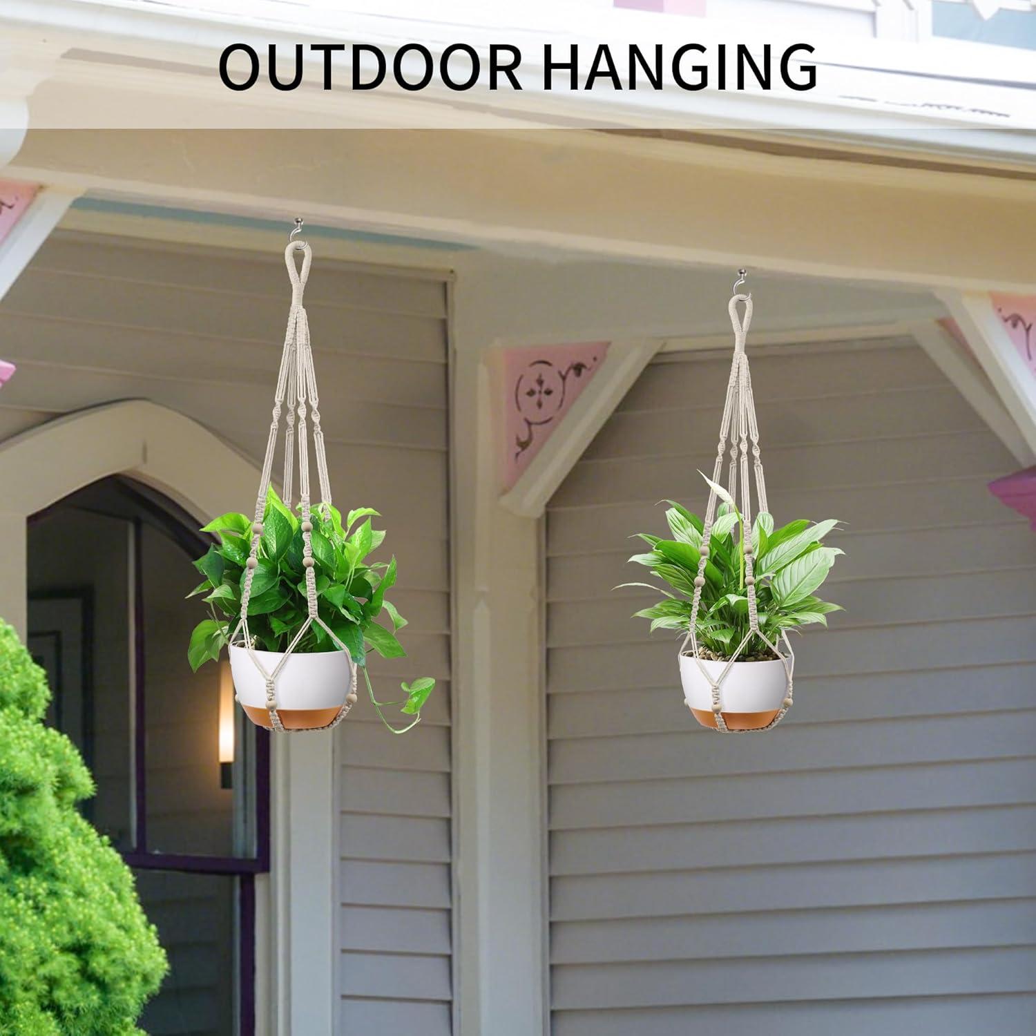 Colgador de Macramé para Plantas IDEEEPAN 88.9cm Marfil 10kg