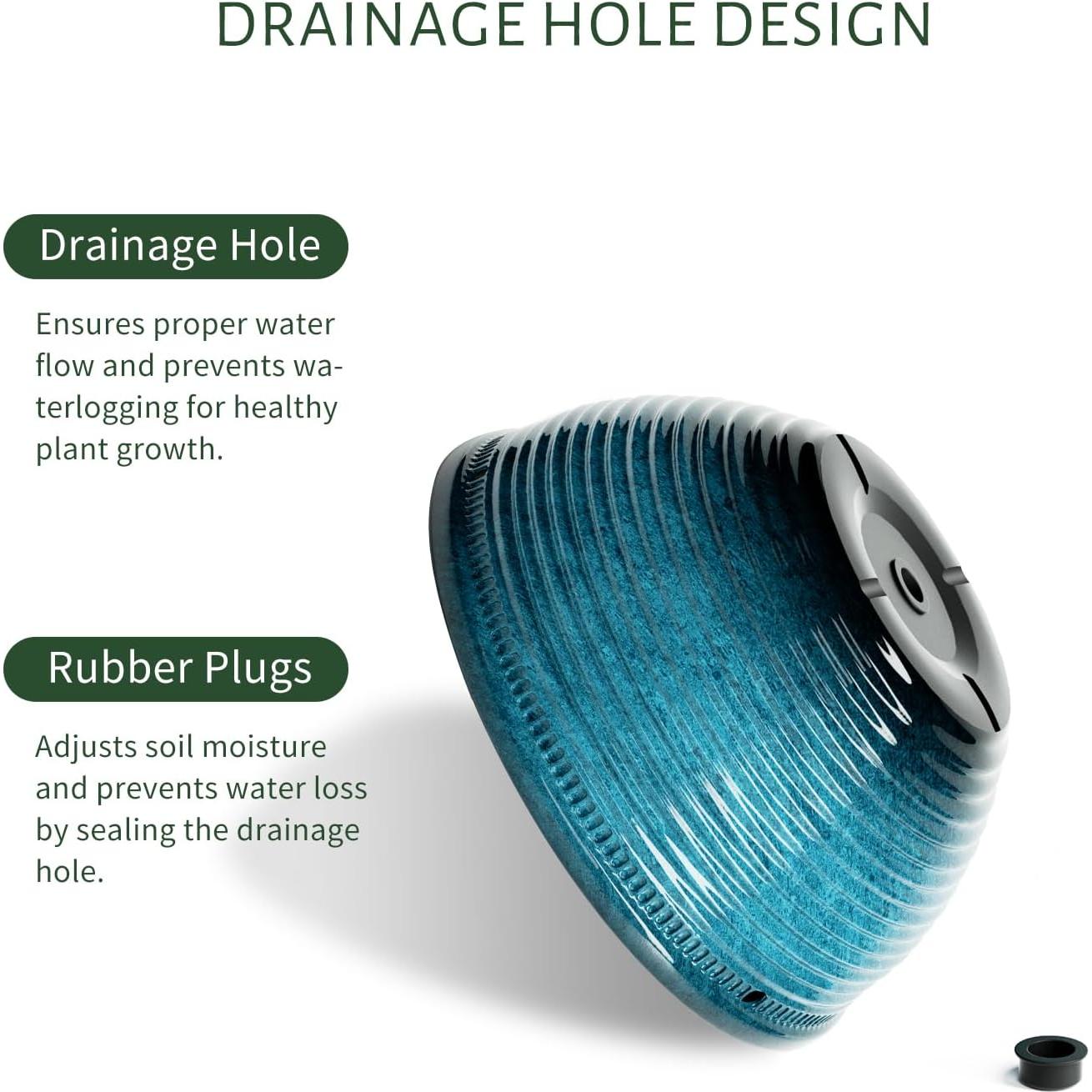 2 Macetas Colgantes Esmaltadas Vanslogreen 25.4 cm Azul