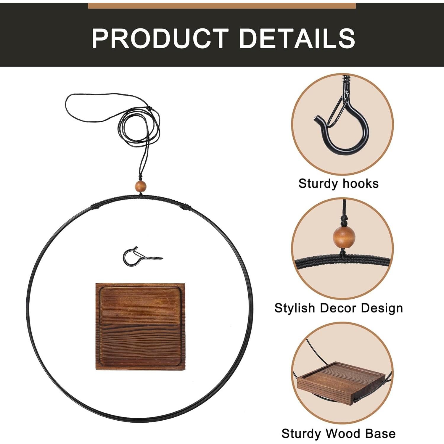 Soporte Colgante para Plantas Vigordream - Estilo Bohemio Negro