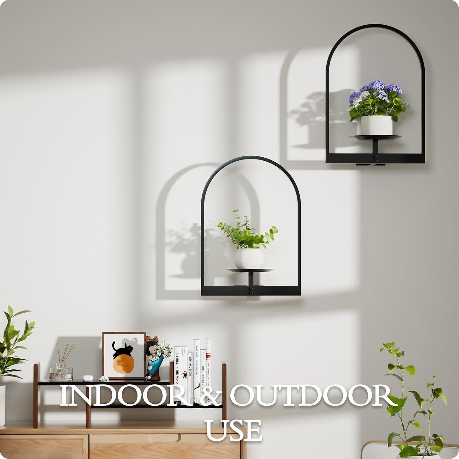 Soporte de Planta de Pared Metal Negro BUTUNITA - Paquete de 2