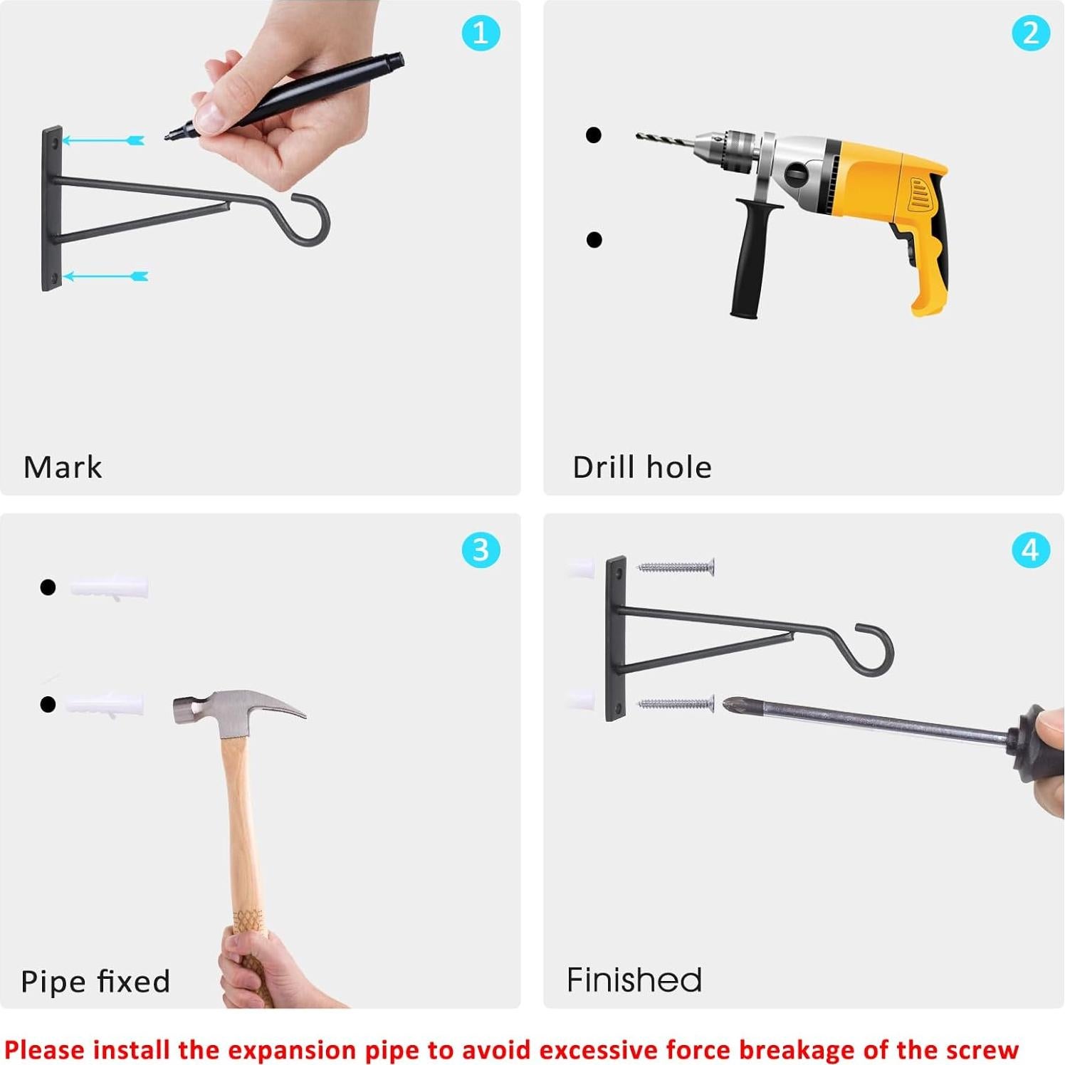 Ganchos colgantes para plantas Eyrosa 20 cm, paquete de 6