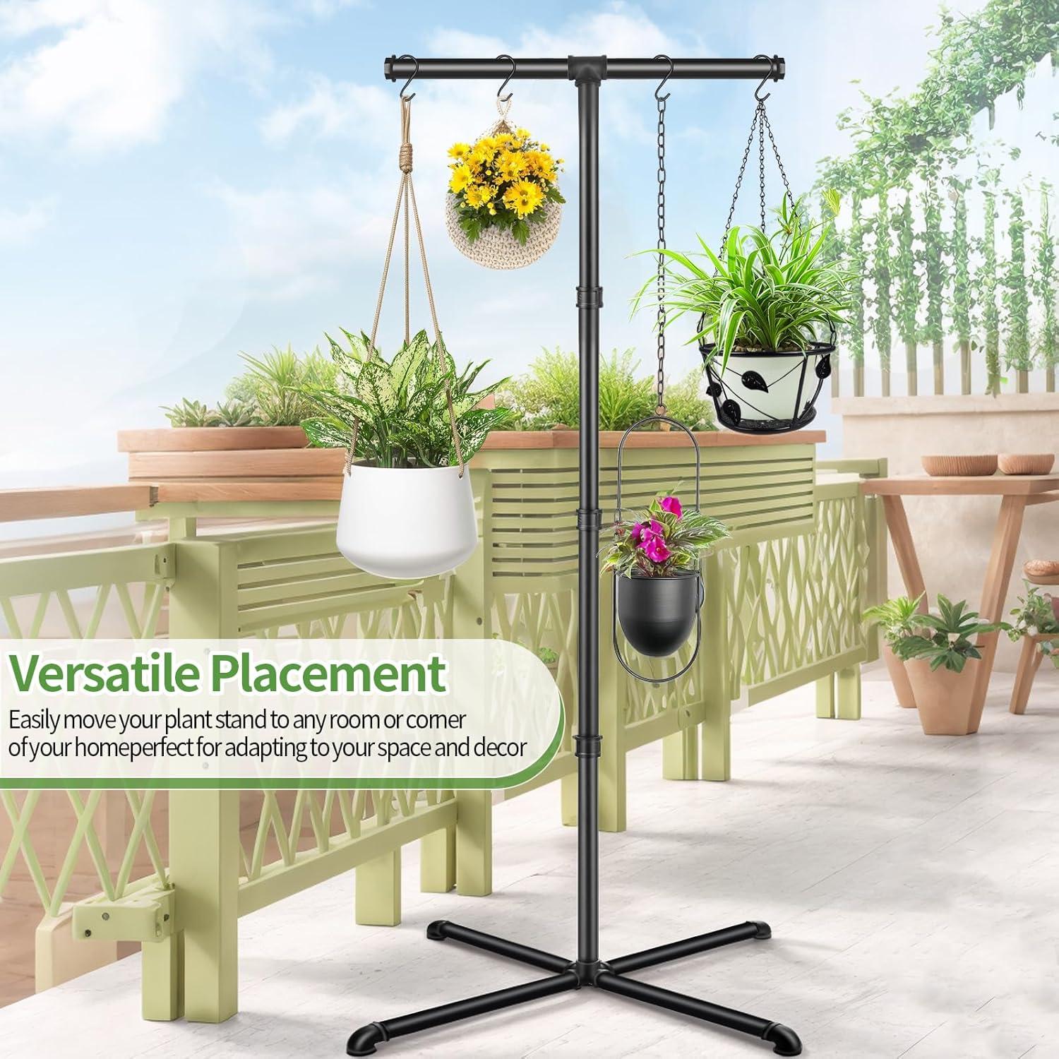 Soporte de Plantas Colgante OUGE 1.50m Metal 9kg 4 Ganchos