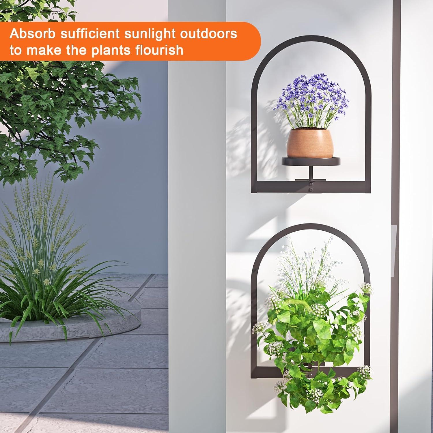 Soporte de Planta de Pared Flenpptly 3 Paquete Negro 40x30 cm