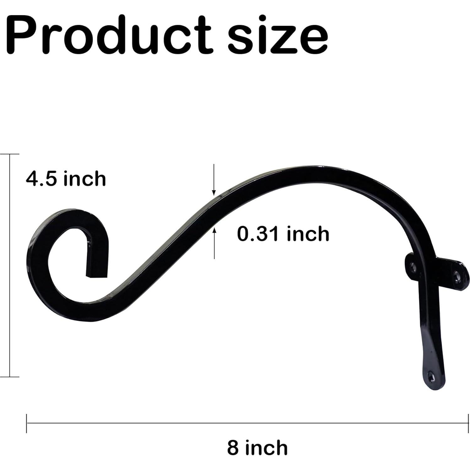 Soporte para Plantas Colgantes Hourleey 20.32 cm 2 Pack Metal Negro