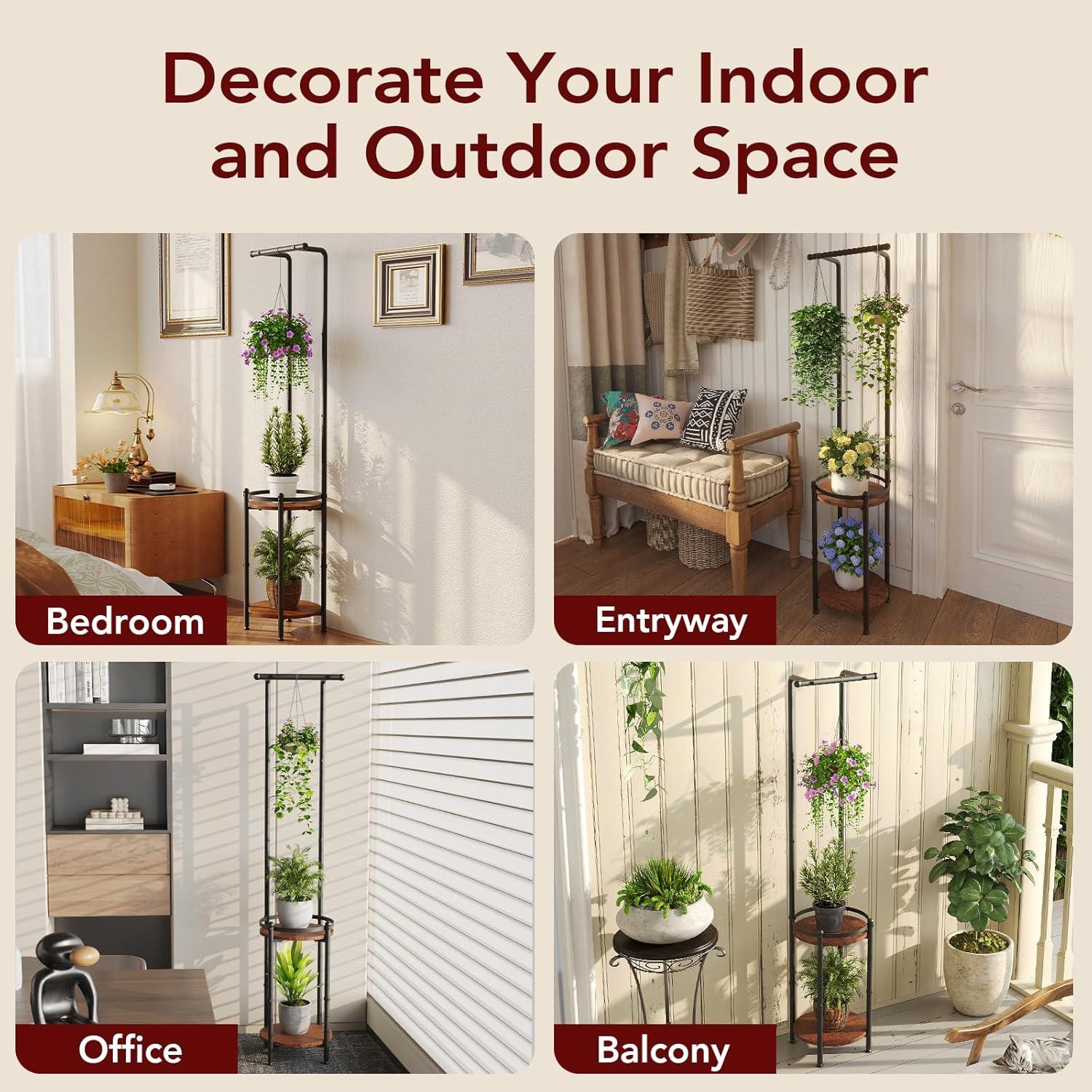 Soporte para Plantas Homsorout 3 Niveles Metalico 140.5cm