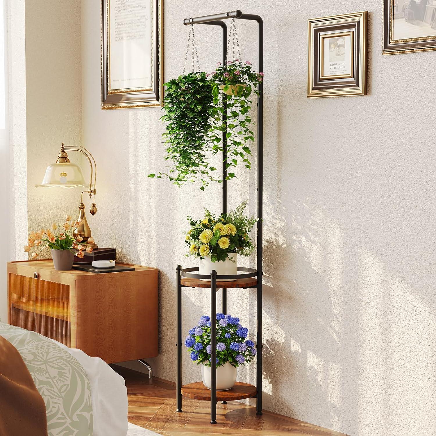 Soporte para Plantas Homsorout 3 Niveles Metalico 140.5cm