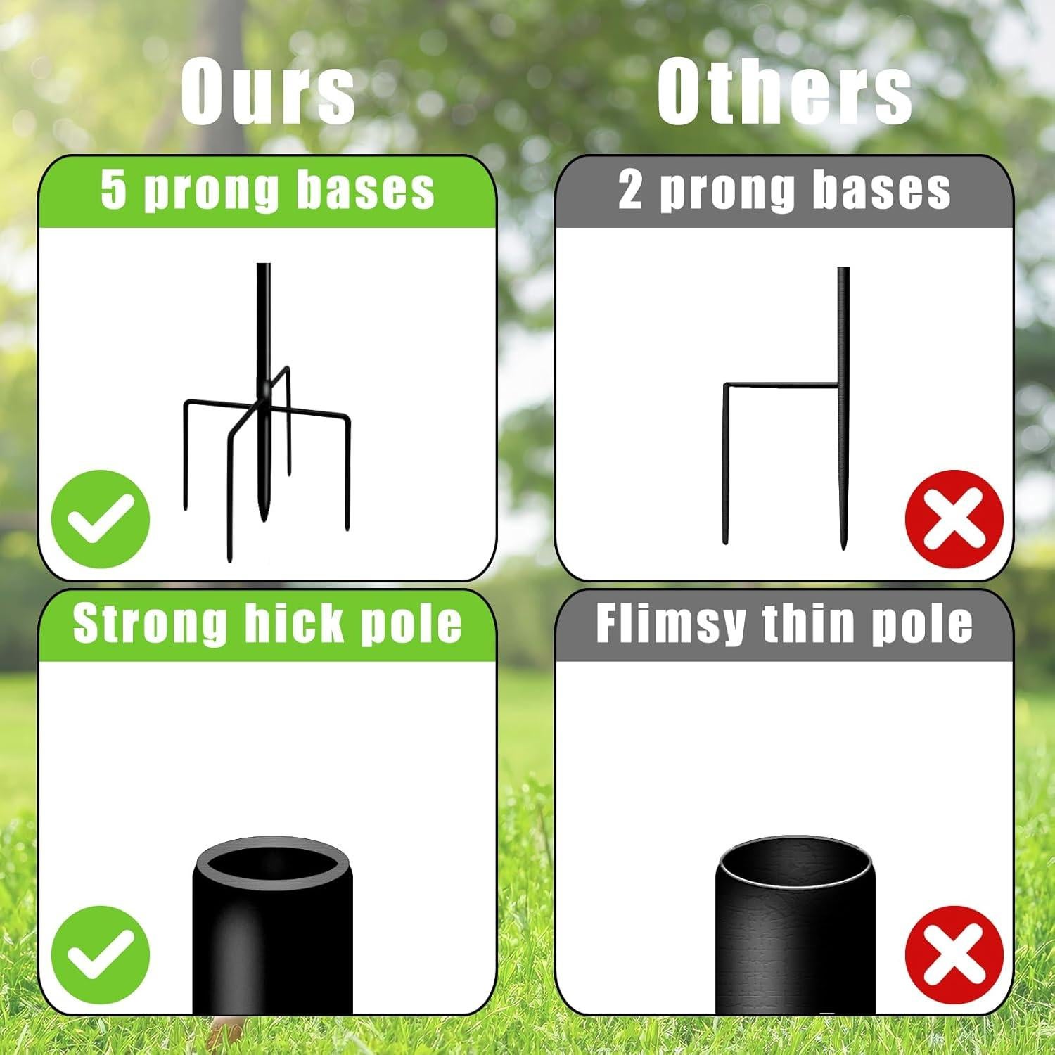 Ganchos de Pastor GATSUNS para Jardín 106.68 cm Ajustables