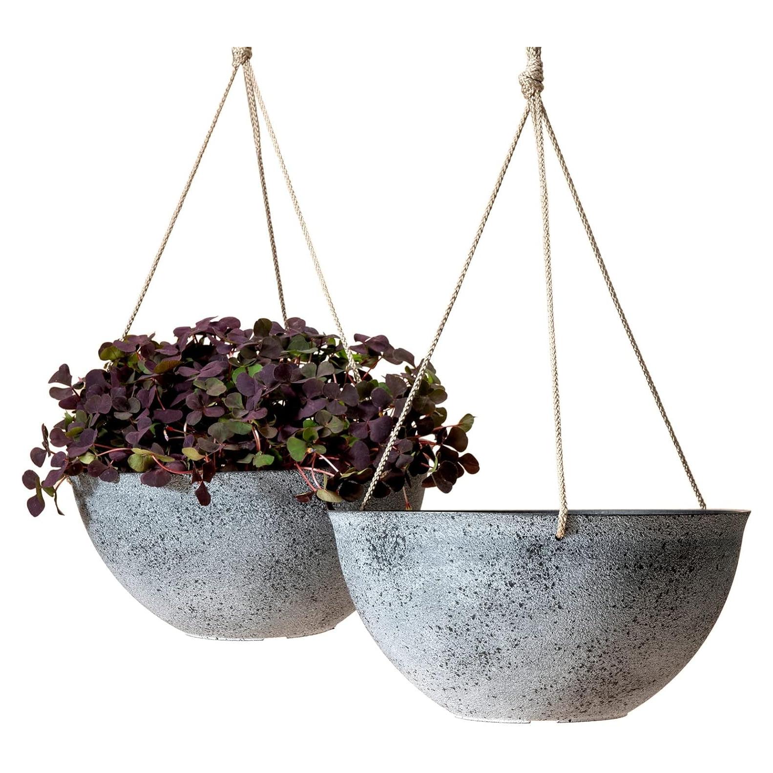 Macetas Colgantes Grandes LA JOLIE MUSE 33 cm Juego de 2 Gris