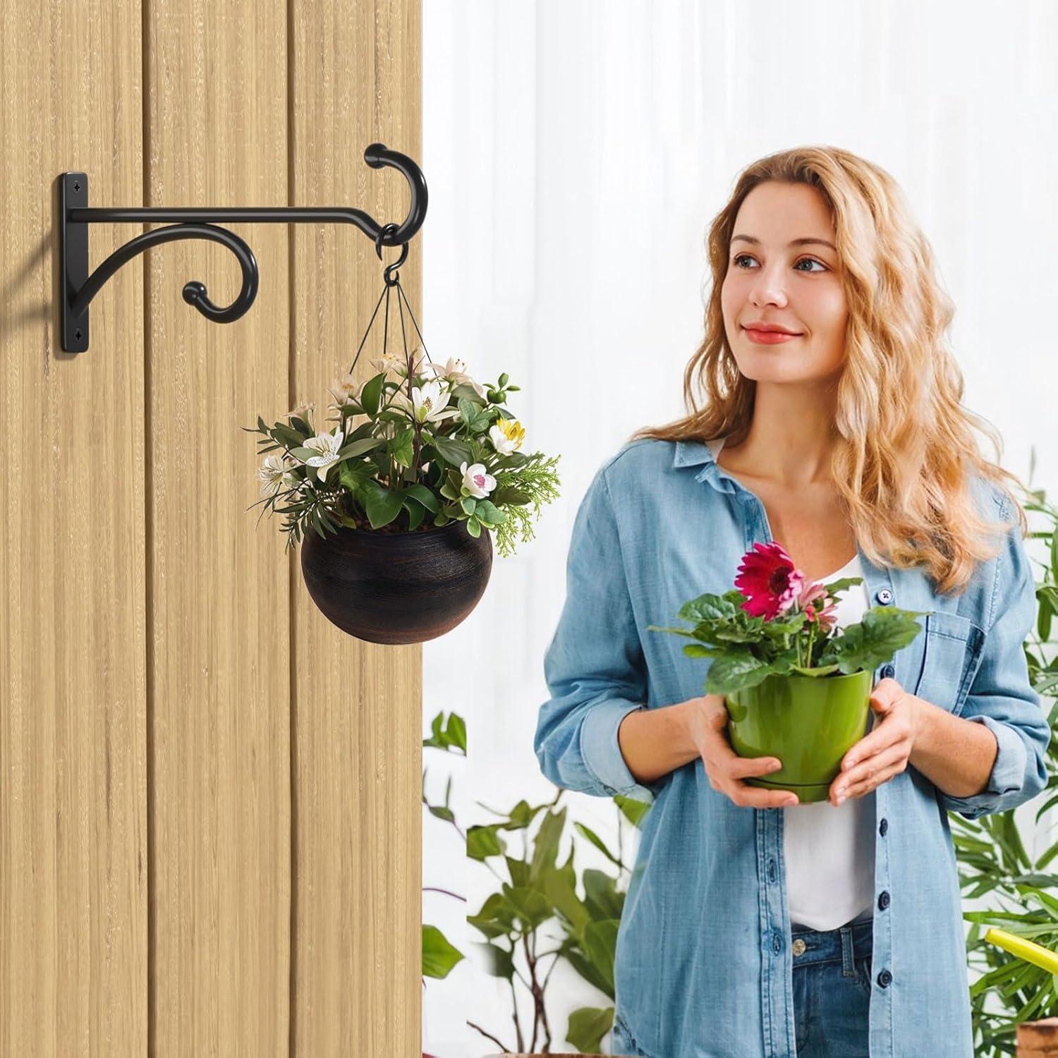 Ganchos de Maceta Pickpiff 20.32 cm Metal Negro 2 Piezas